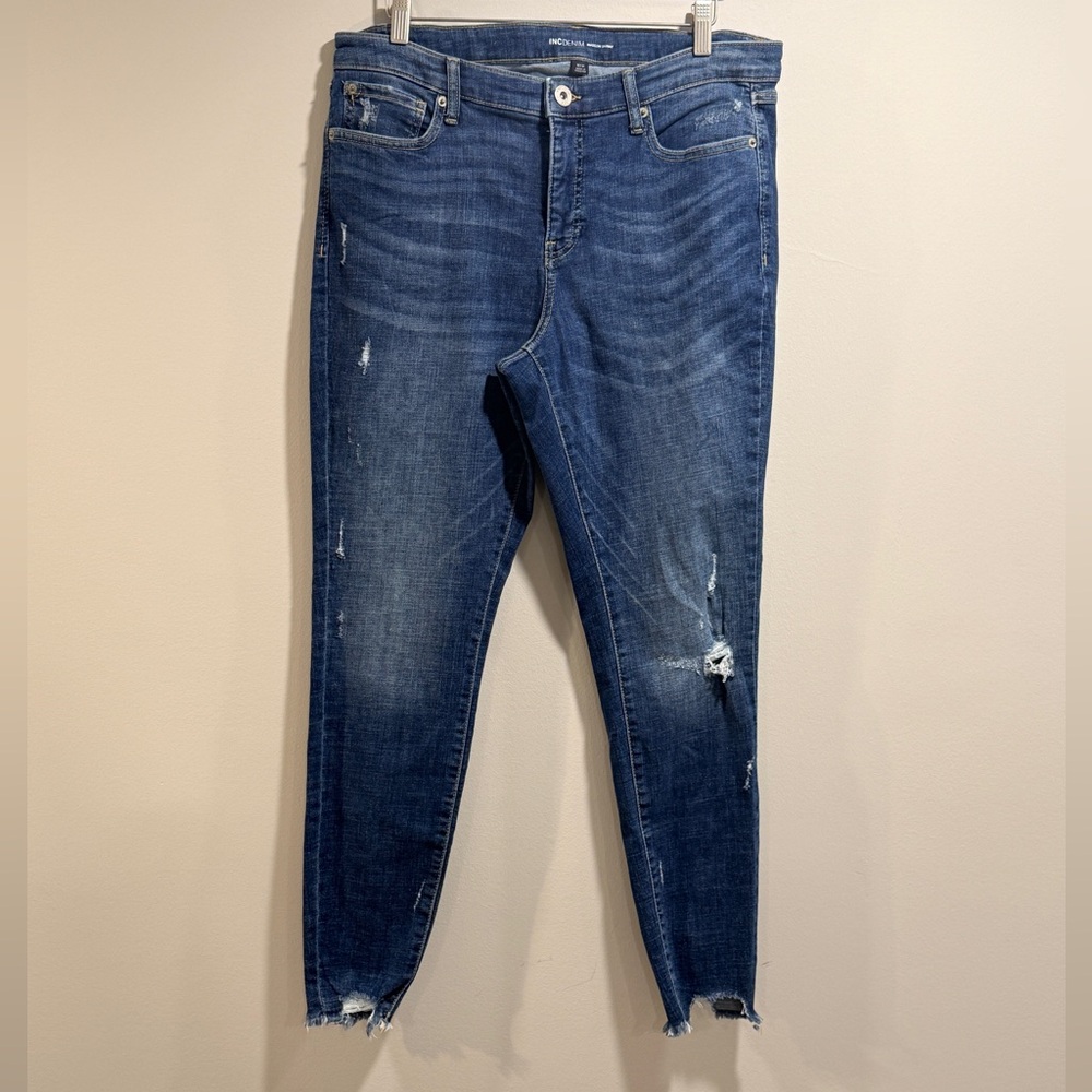 INC International Concepts Women's Madison Skinny Distressed Ankle Jeans Size 12